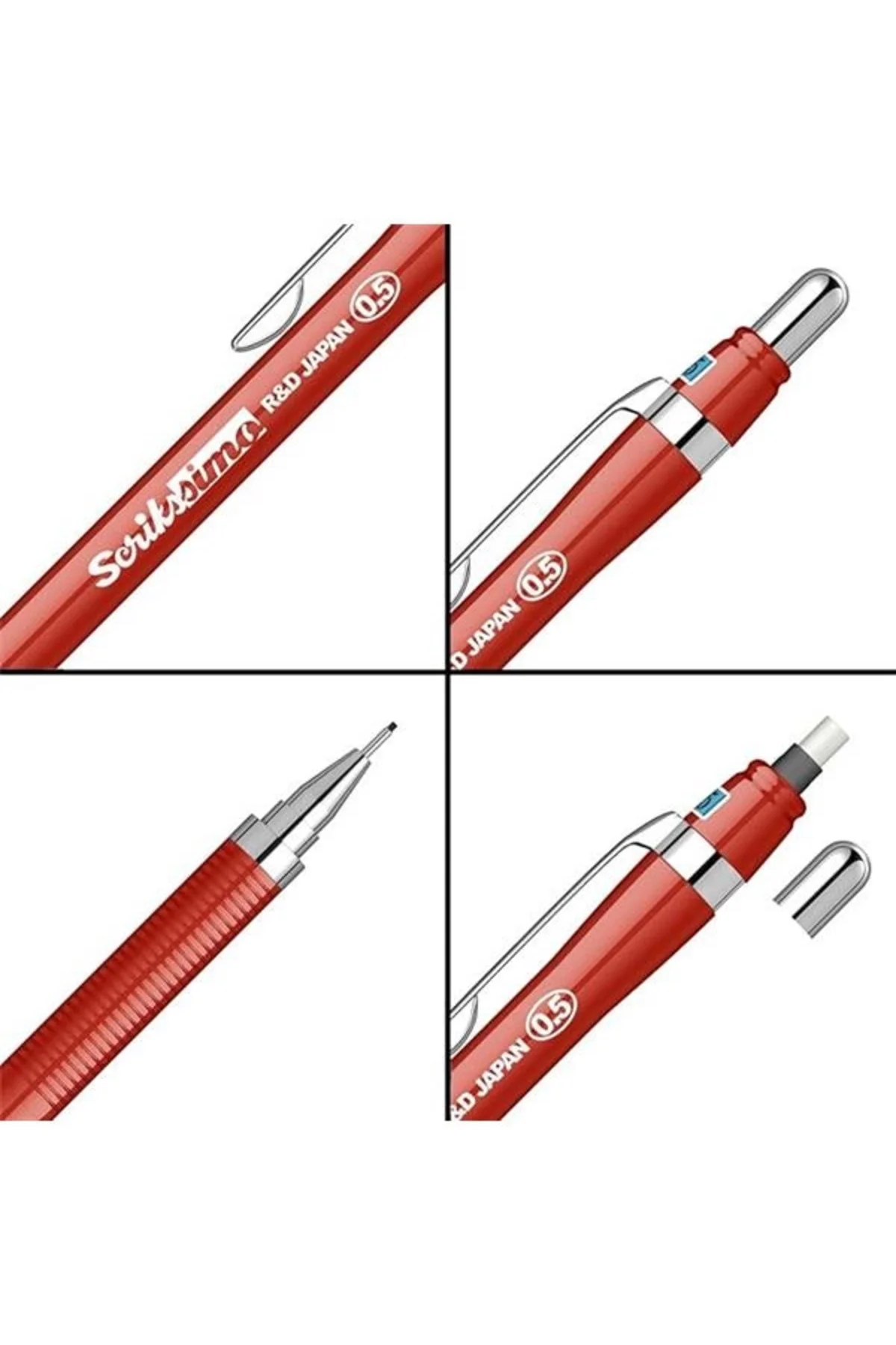 Office Simo Mekanik Kurşun Kalem Kırmızı 0.5 Mm