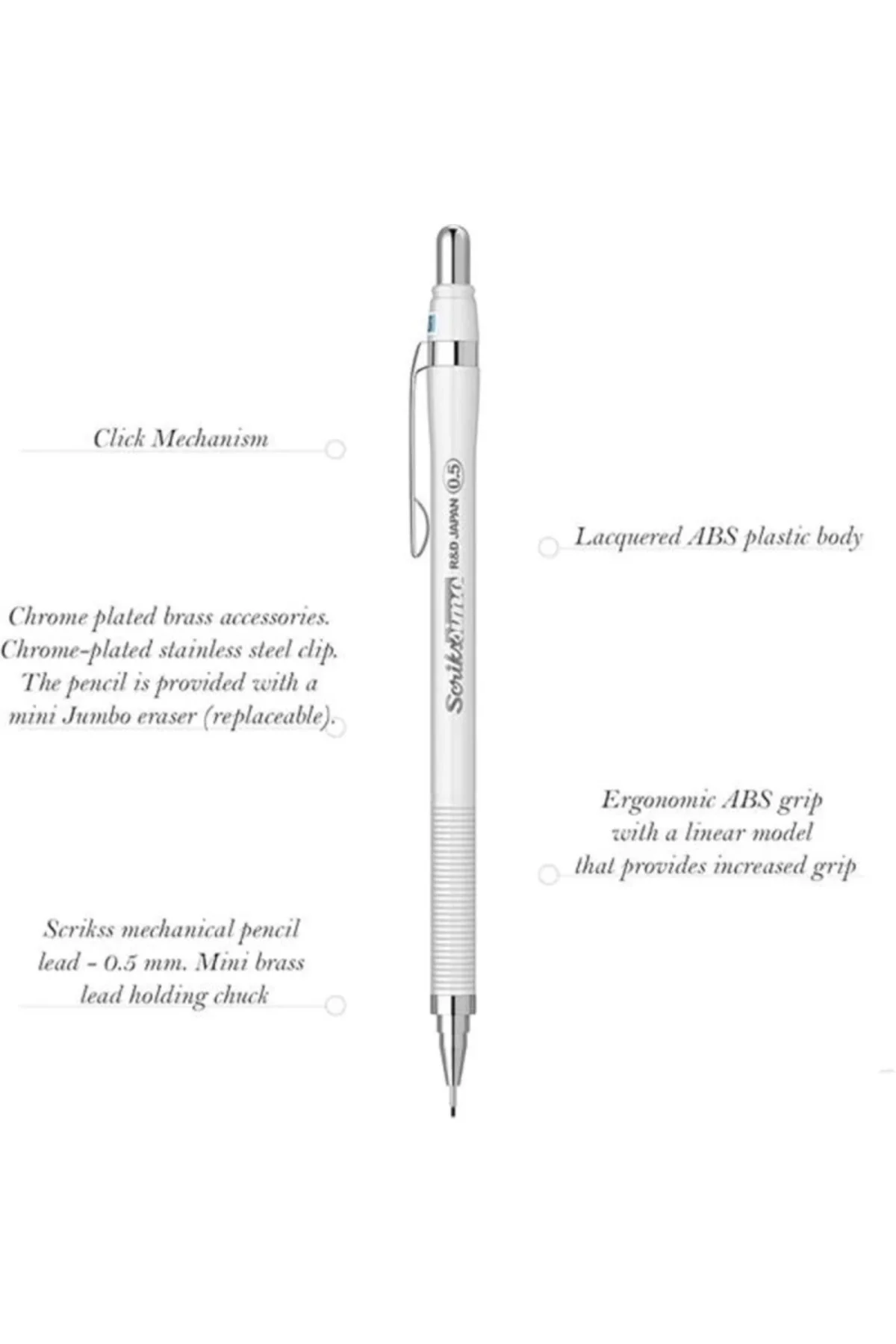 Office Simo Mekanik Kurşun Kalem Beyaz 0.5 Mm