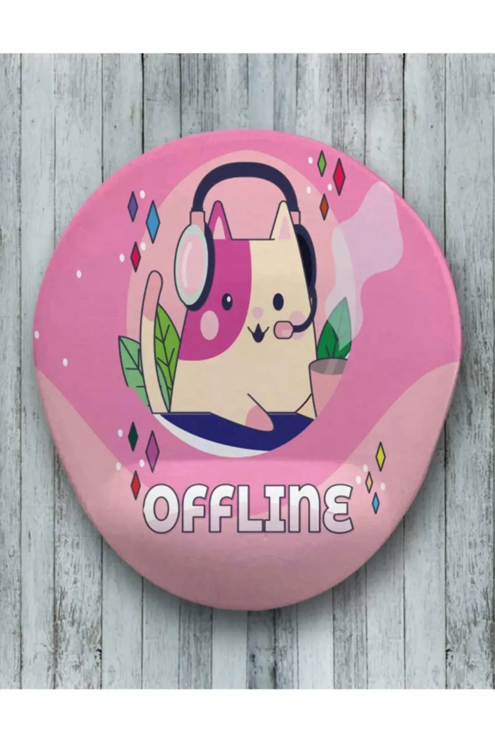 Offline Oval Bilek Destekli Mouse Pad