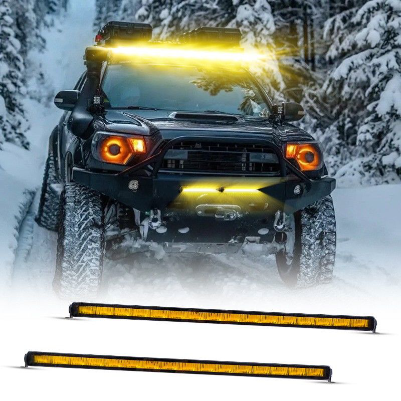 Offroad sis lambası piano black iç çerçeve sarı 12-32V 81,3cm /  