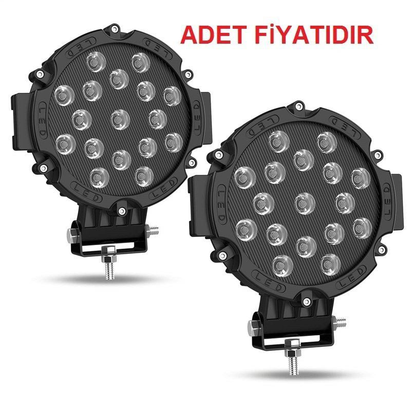 Offroad Sis Uyumlu Lambası 17 Power Ledli 51W Siyah Çerçeve Takım Offroad Sis Uyumlu Lambası 17 Power Ledli 51W Siyah Çerçeve Takım
