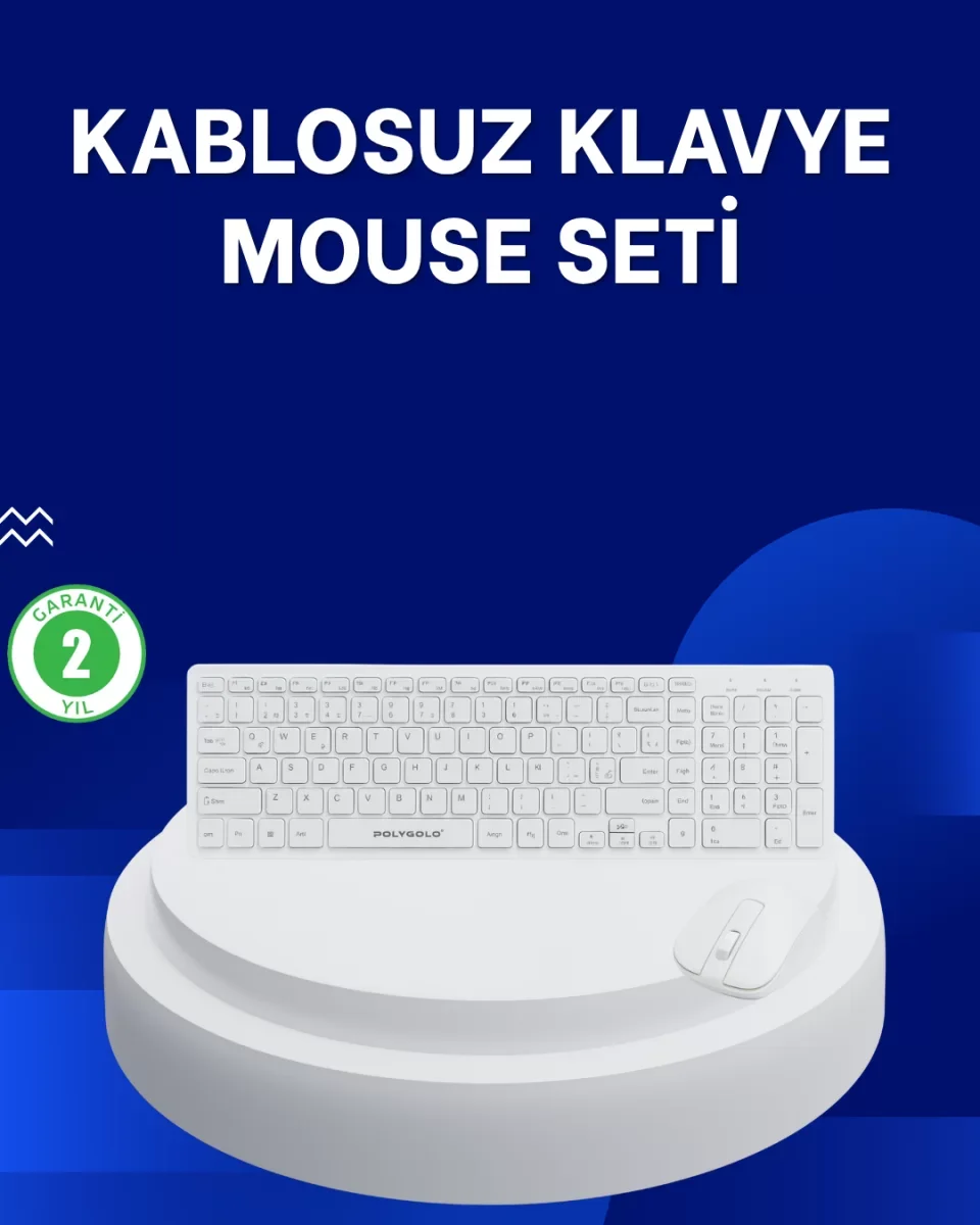 Ofis ve Ev Kullanımı İçin Kablosuz Klavye Fare Seti - Ergonomik v