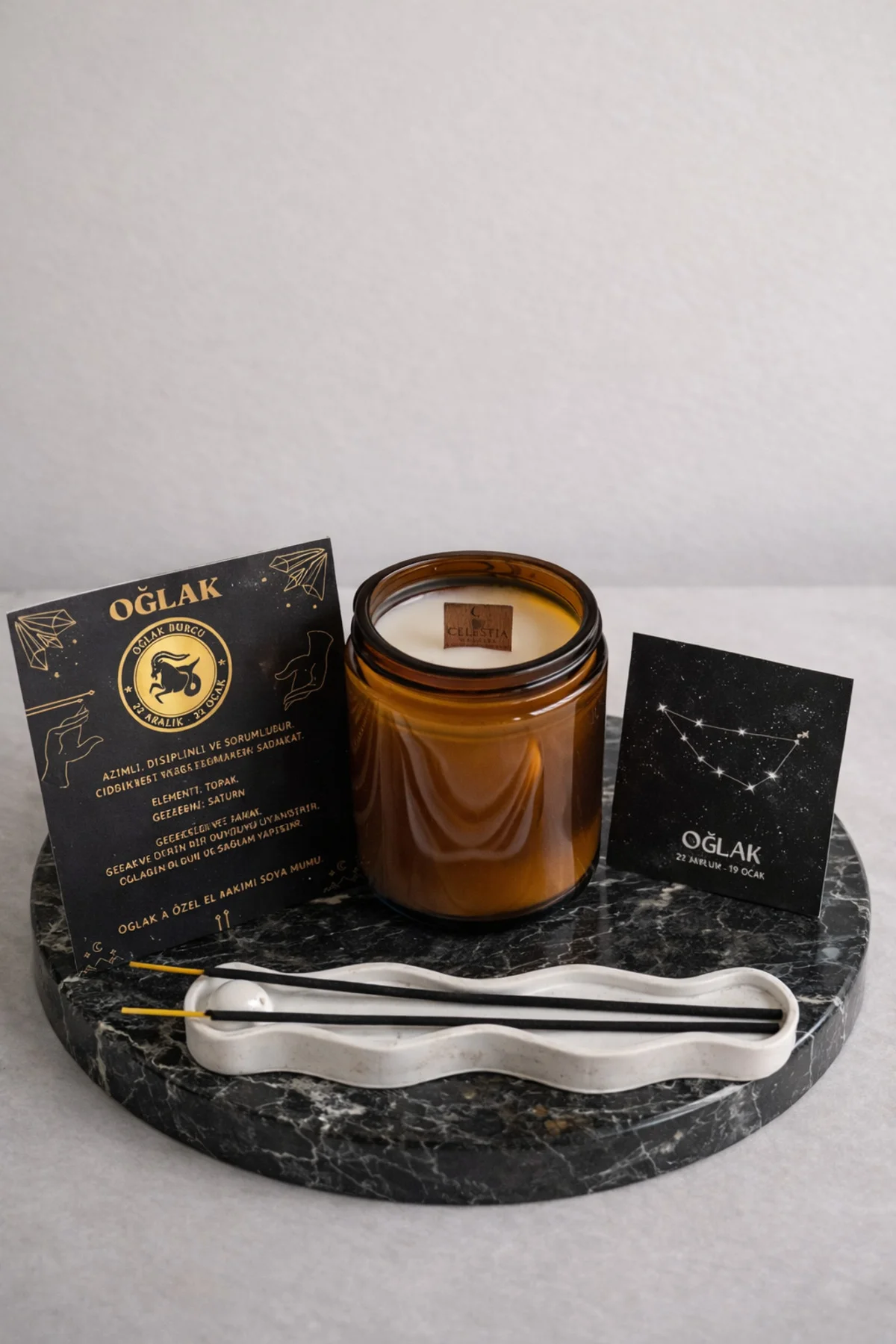 Oğlak Burç Kişiye Özel Mum Seti %100 Doğal (Soya Wax)