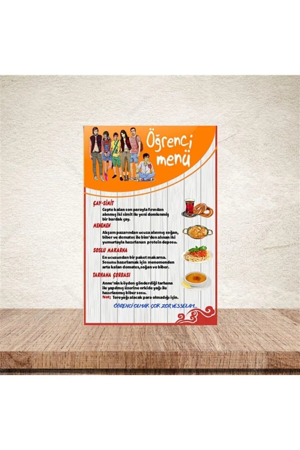 Öğrenci Menü 20-30 Cm Retro Ahşap Poster Fiyatı, Yorumları ve Özellikleri