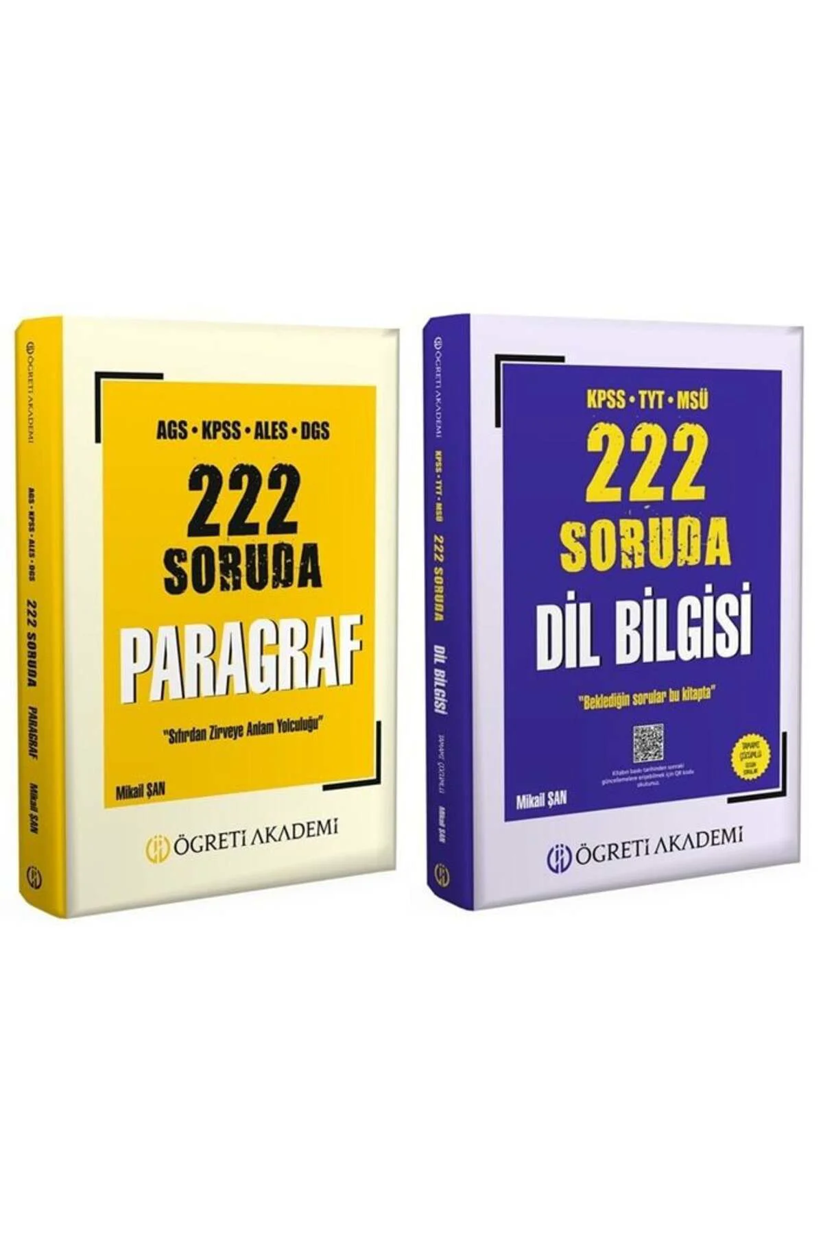 Öğreti KPSS MEB-AGS ALES DGS 222 Soruda Paragraf + Dil Bilgisi Soru Bankası 2 li Set - Mikail Şan Öğ