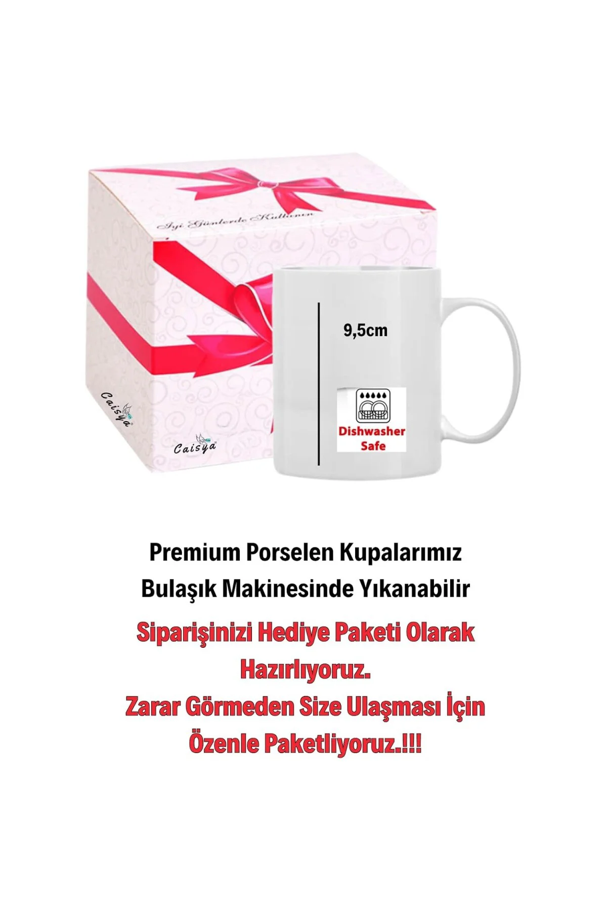 Öğretmenler Günü Hediyesi Atatürk Ay Yıldız Baskılı Porselen Kupa Bardak