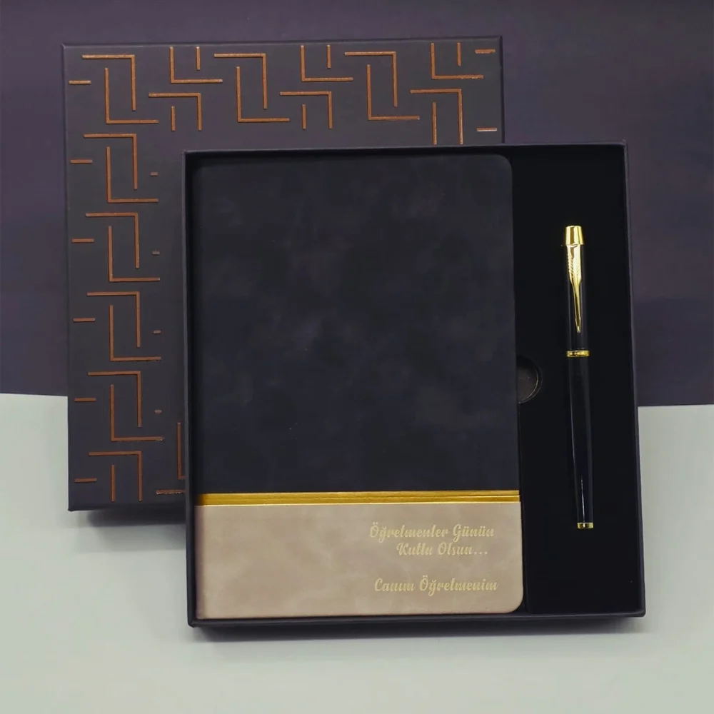 Öğretmenler Günü Özel Siyah Deri Defter Ve Metal Roller Kalem Hediye Seti Fiyatı, Yorumları ve Özellikleri