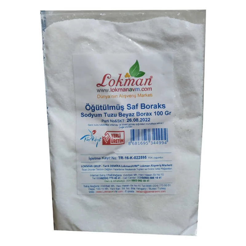 Öğütülmüş Saf Boraks Sodyum Tuzu Beyaz Borax 100 Gr – Doğal Temizlik ve Koruma