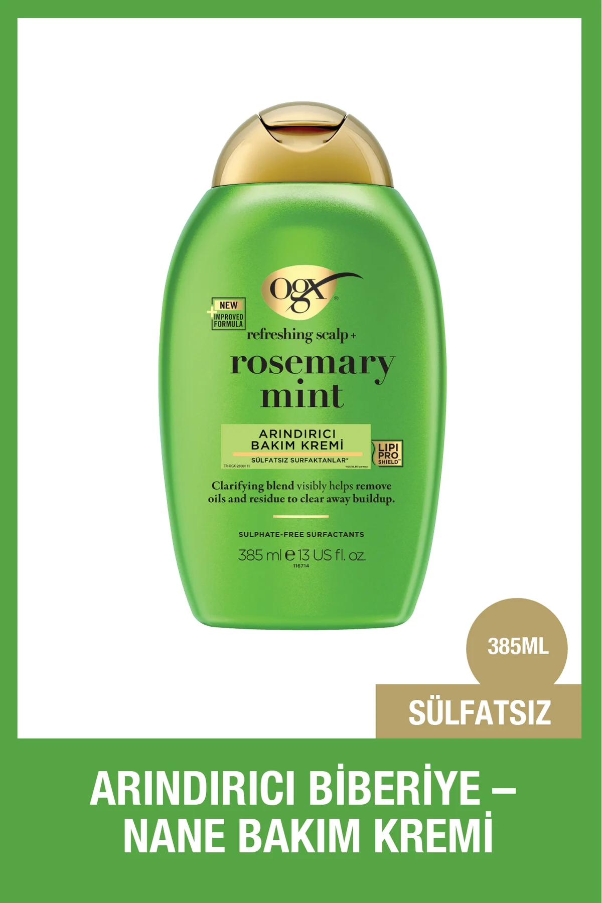 OGX Biberiye & Nane Arındırıcı Sülfatsız Saç Bakım Kremi 385 ml