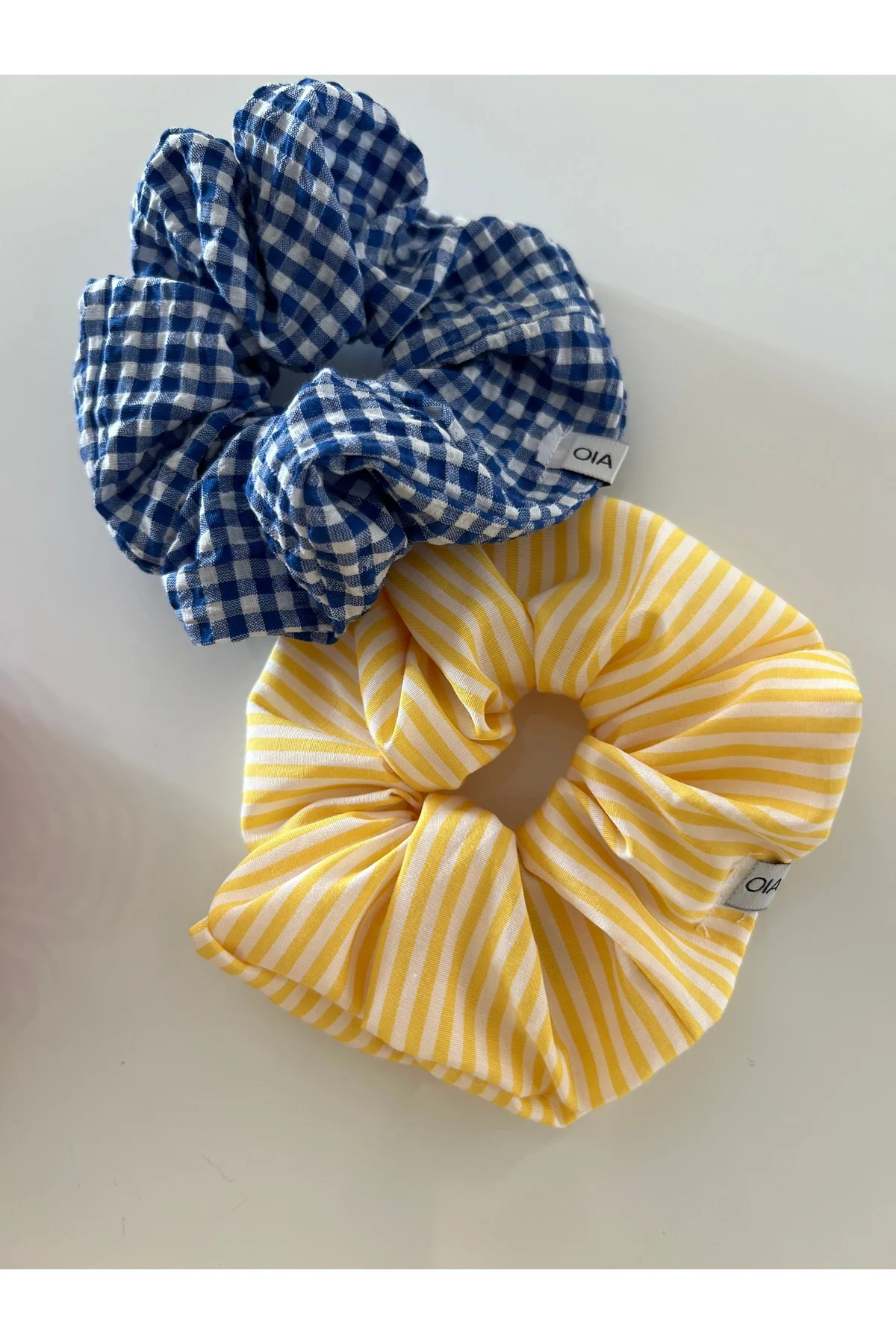 OIA Timeless Scrunchie Set Lastik Toka Basic 2026 Kırmızı-Sarı Çizgili-Mavi Pötikare