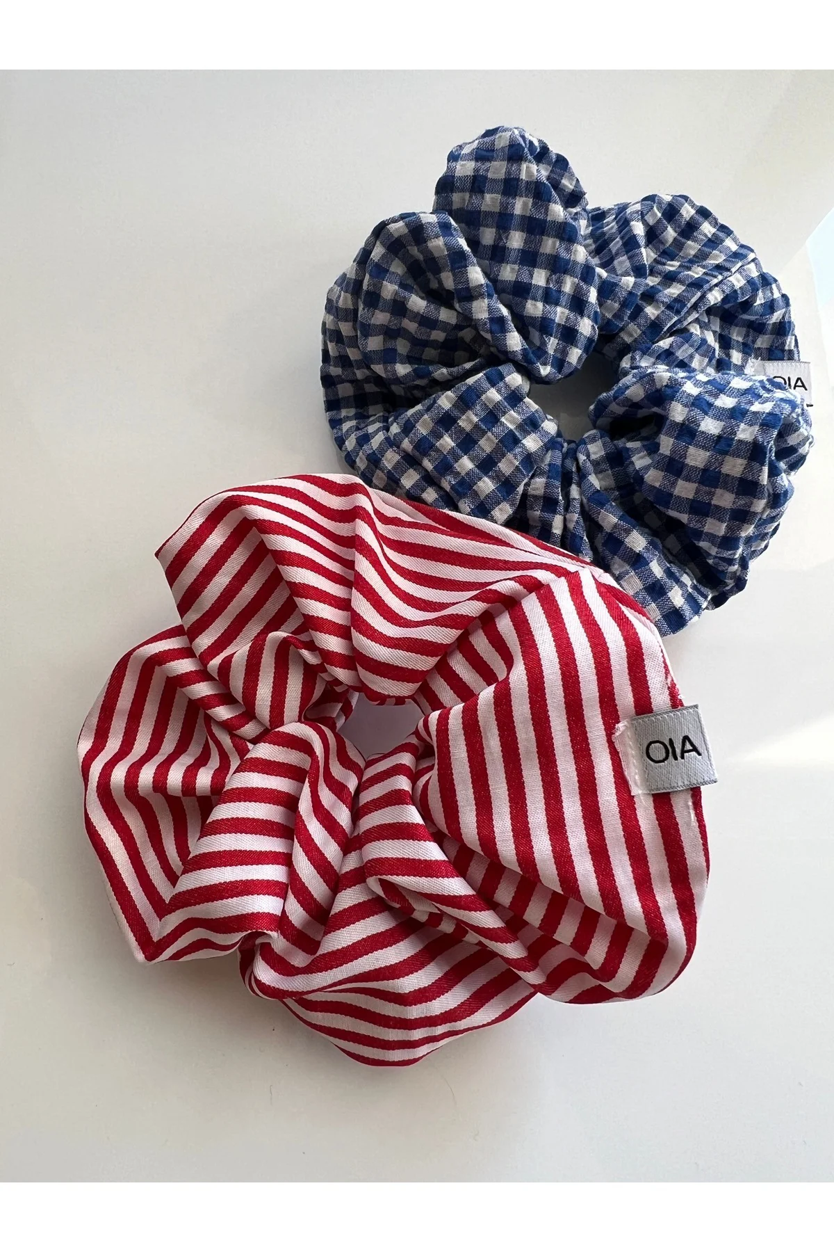 OIA Timeless Scrunchie Set Lastik Toka Basic 2026 Kırmızı-Sarı Çizgili-Mavi Pötikare