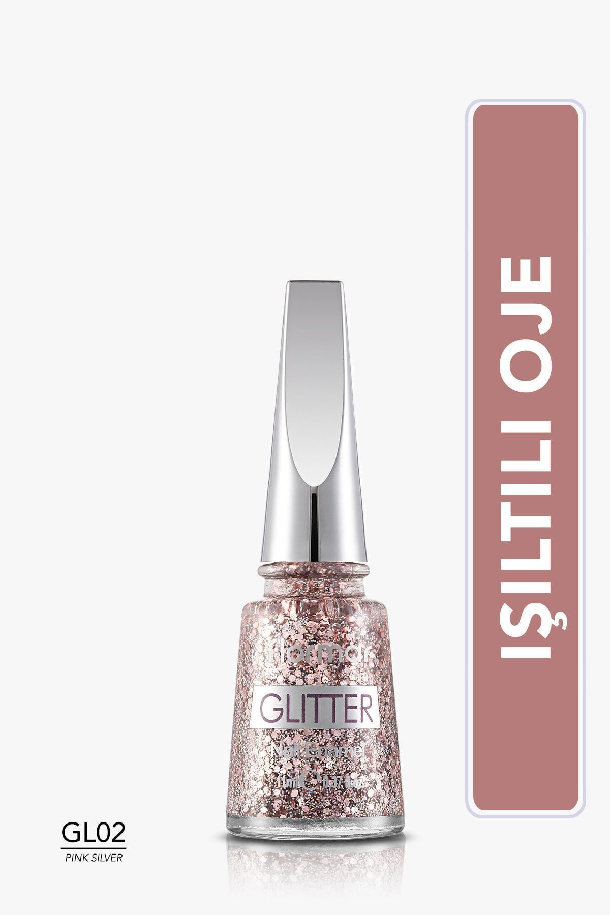 Oje - Glitter Nail Enamel Gl02 Pink Silver 34000006-gl02