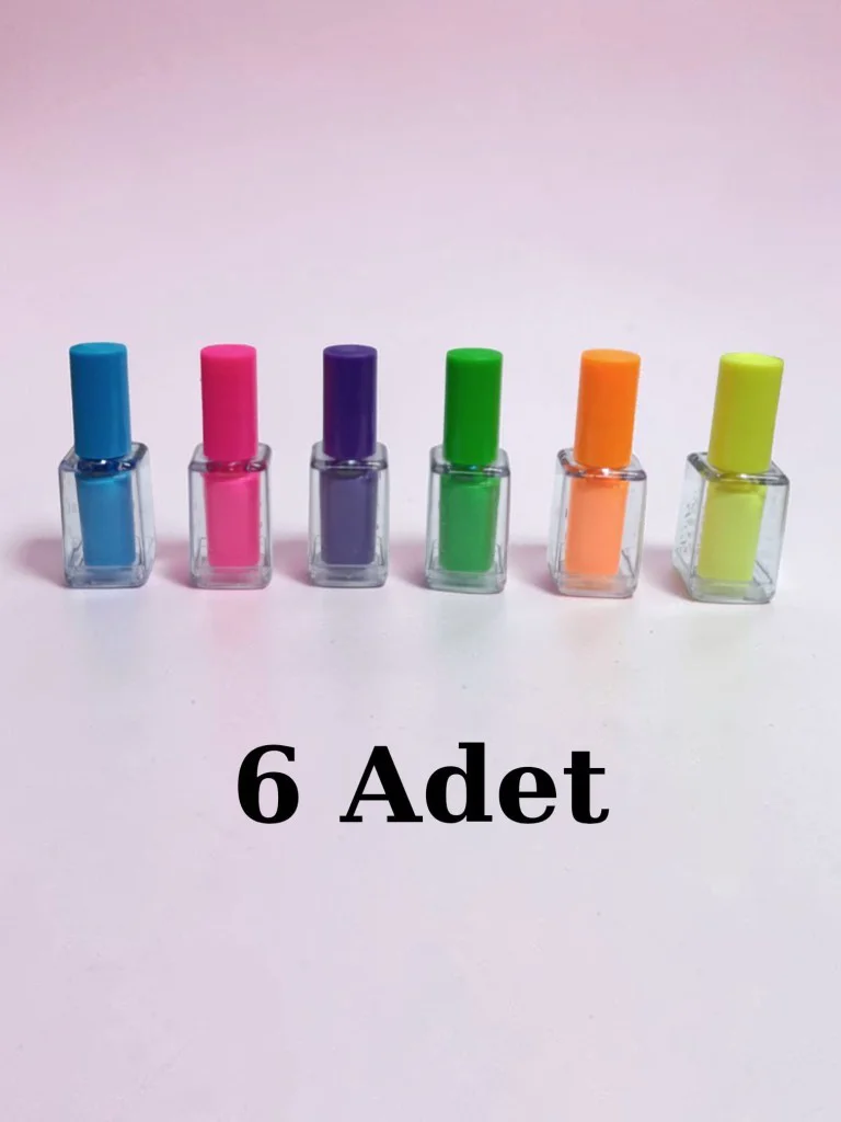 Oje Şeklinde 6 Adet Fosforlu Kalem