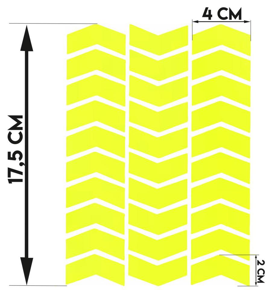 Çınar Extreme Ok Şeklinde Floresan Sarı Sticker  