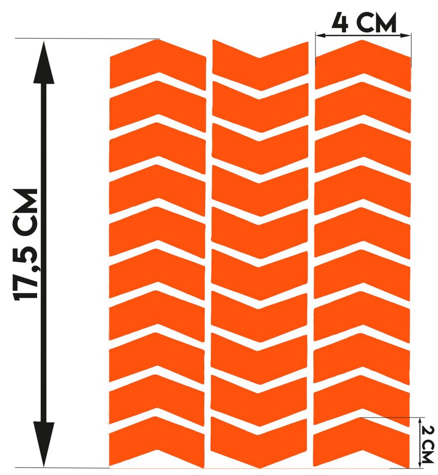 Çınar Extreme Ok Şeklinde Floresan Turuncu Sticker  