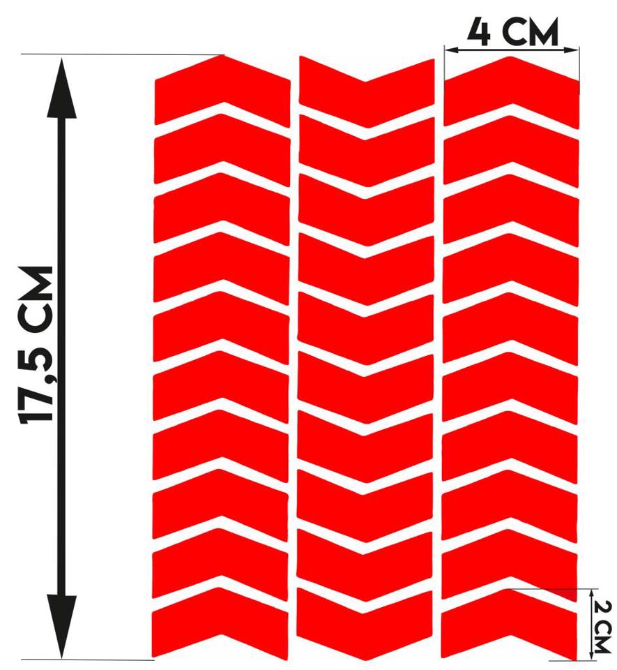 Çınar Extreme Ok Şeklinde Reflektif Kırmızı Sticker  