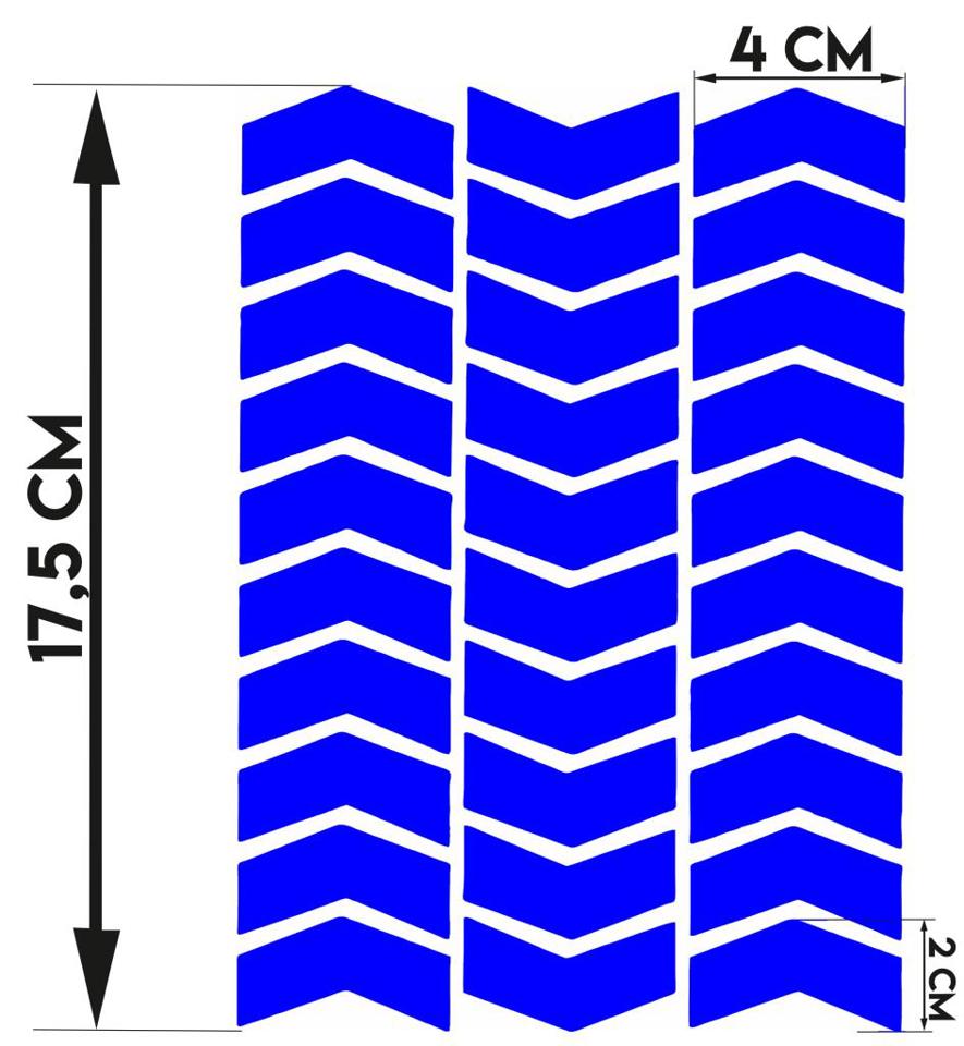 Çınar Extreme Ok Şeklinde Reflektif Mavi Sticker  