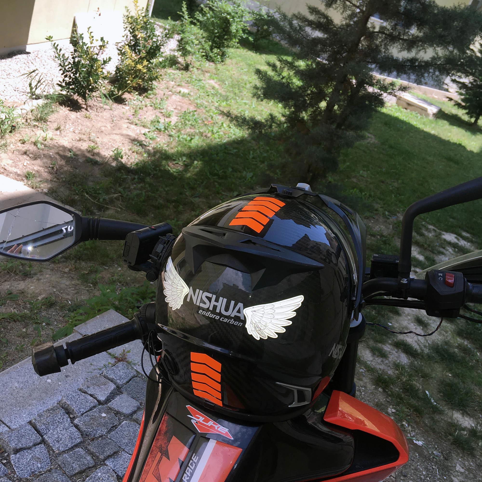 Çınar Extreme Ok Tasarımlı Floresan Turuncu Çamurluk Kask Sticker 