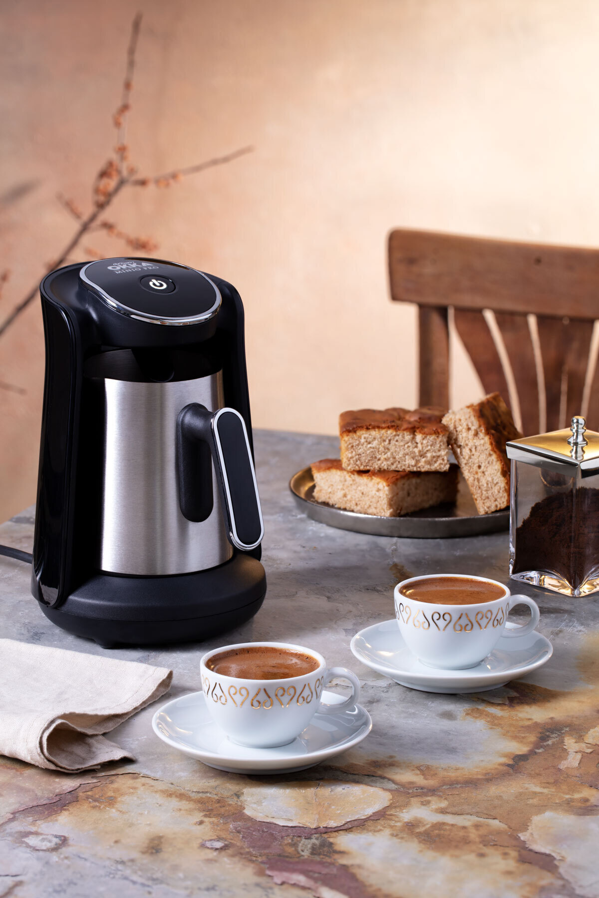 OK0010 Okka Minio Pro Türk Kahve Makinesi Çelik - Krom