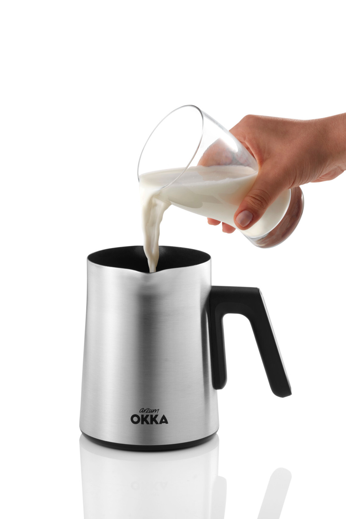 OK0027 Okka Rich Moka Pot Karıştırıcılı Metal İtalyan ve Türk Kah