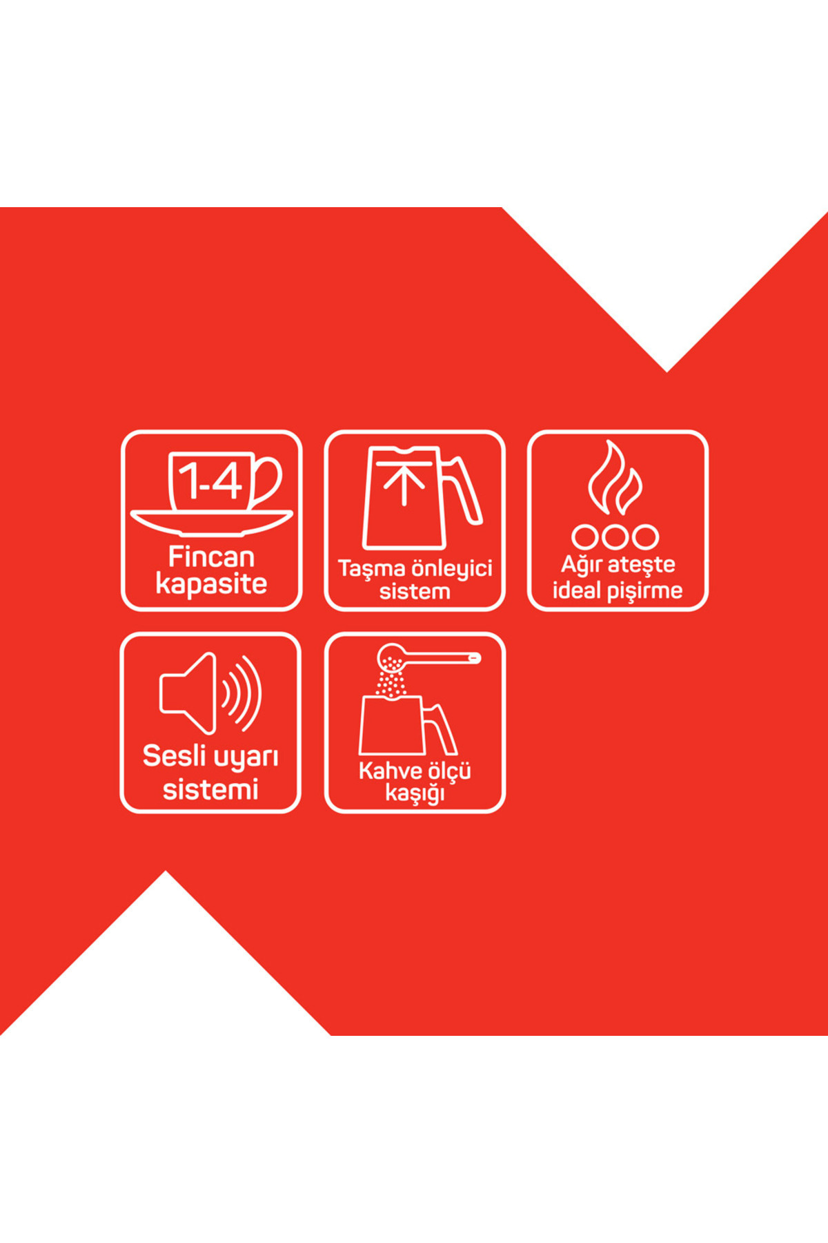 OK004 Okka Minio Türk Kahvesi Makinesi Taşma Önleyici Sistem, 4 F