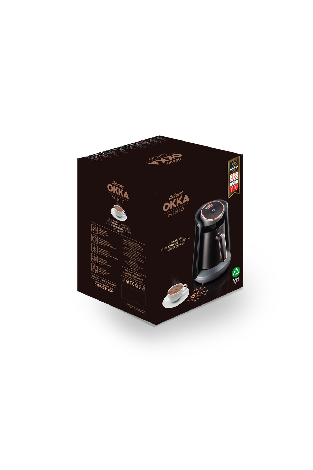 OK004 Okka Minio Türk Kahvesi Makinesi Taşma Önleyici Sistem, 4 F