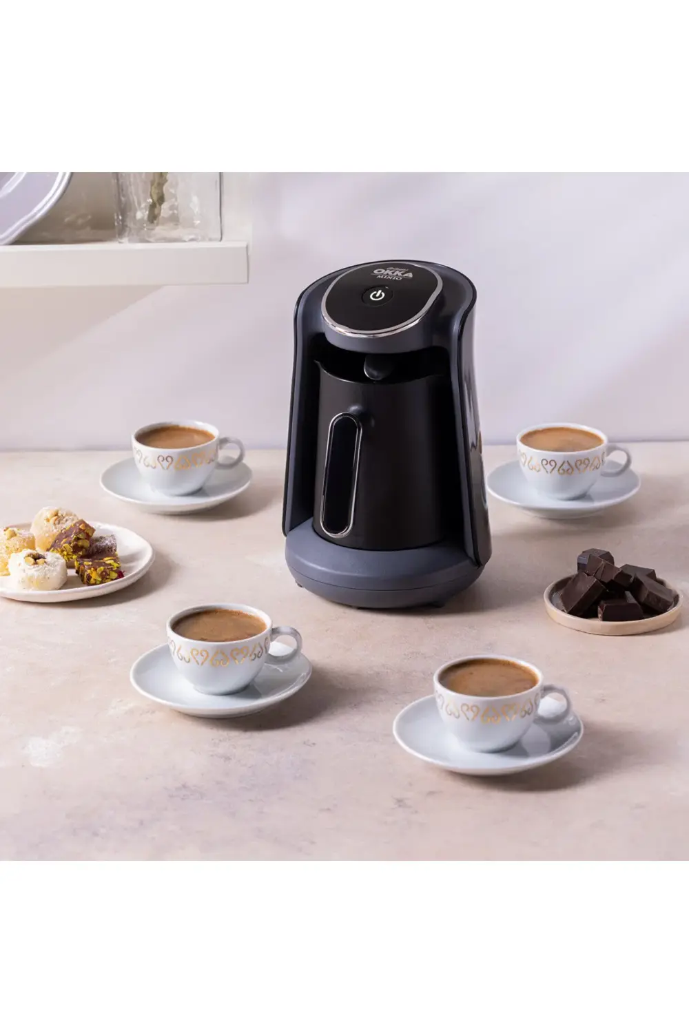 OK004 Okka Minio Türk Kahvesi Makinesi Krom