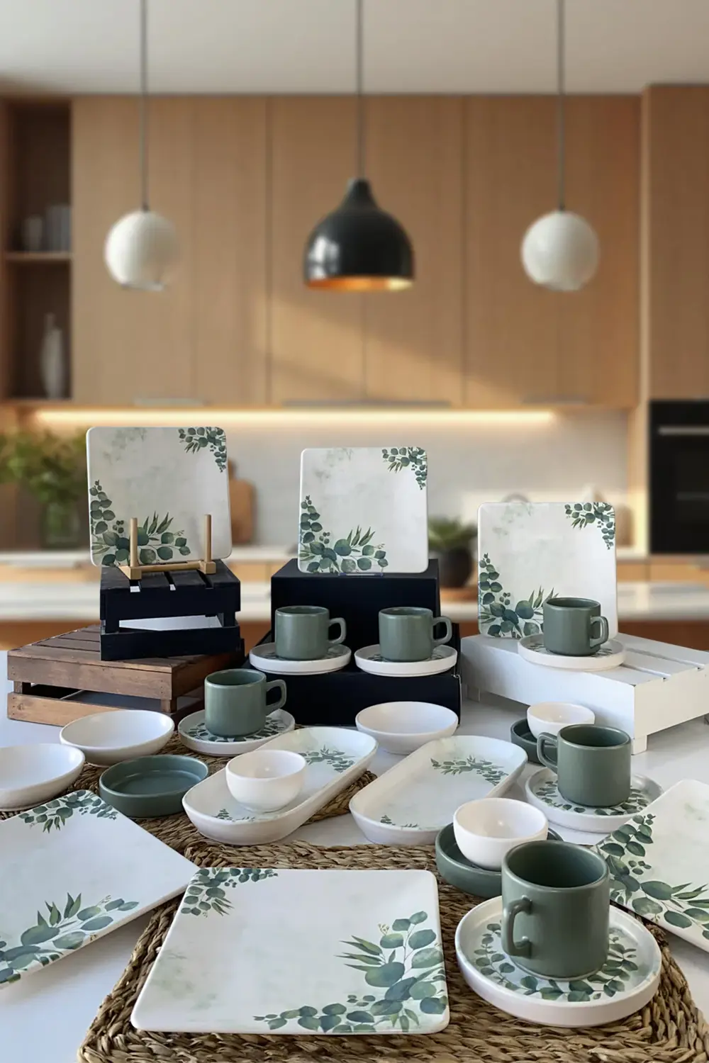 Keramika Okaliptus 29 Parça 6 Kişilik Kahvaltı Takımı