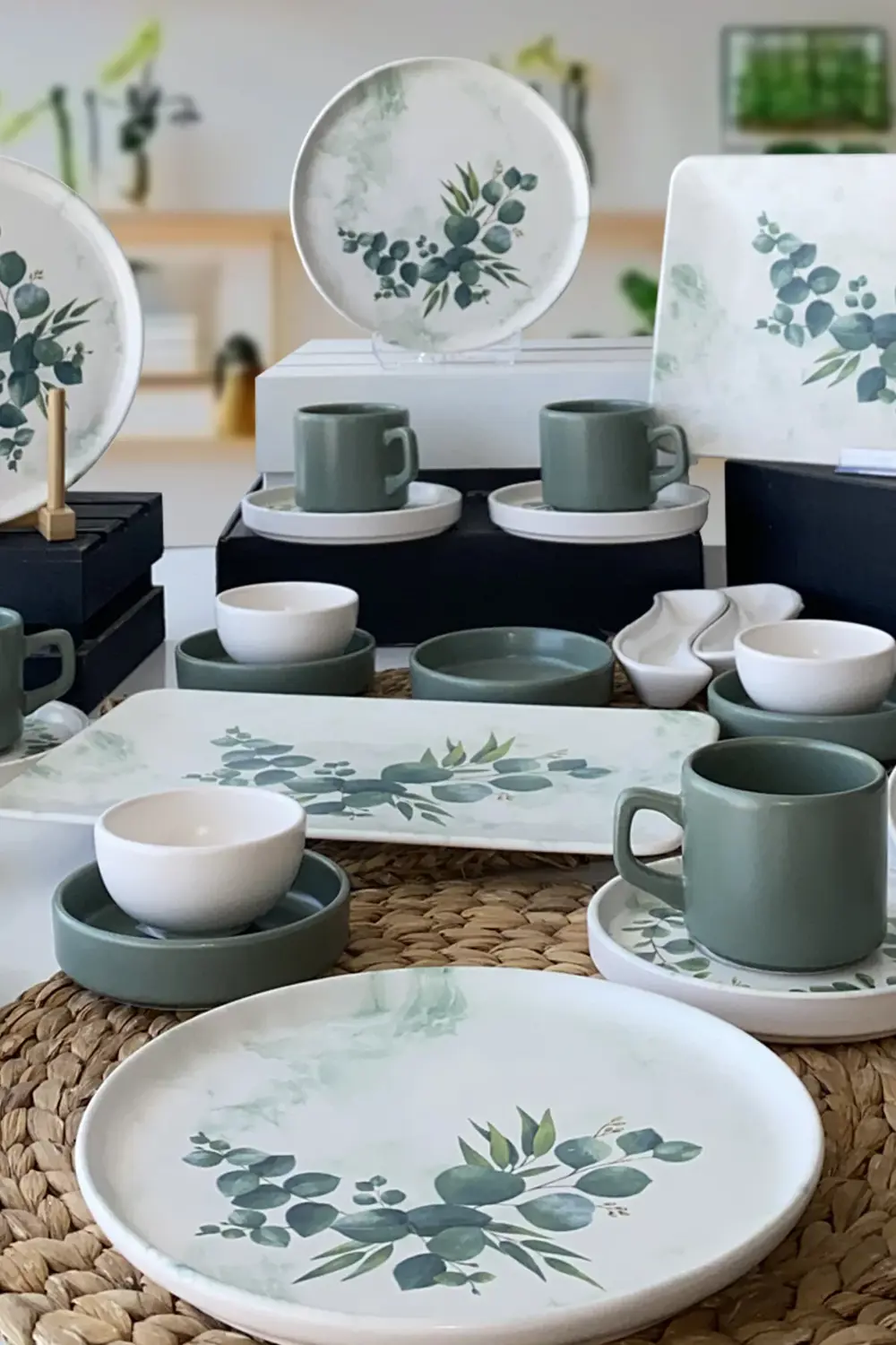 Keramika Okaliptus 6 Kişilik 29 Parça Kahvaltı Takımı Yeşil