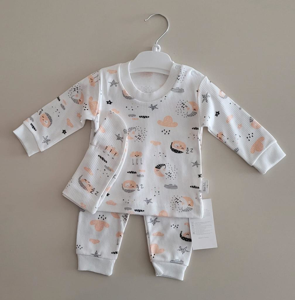 Okan Bebe %100 Pamuk Uykucu Gökyüzü Baskılı 3'lü Takım OKN-006