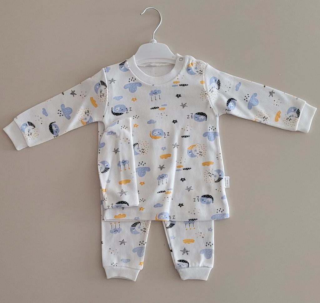 Okan Bebe %100 Pamuk Uykucu Gökyüzü Baskılı 3'lü Takım OKN-006