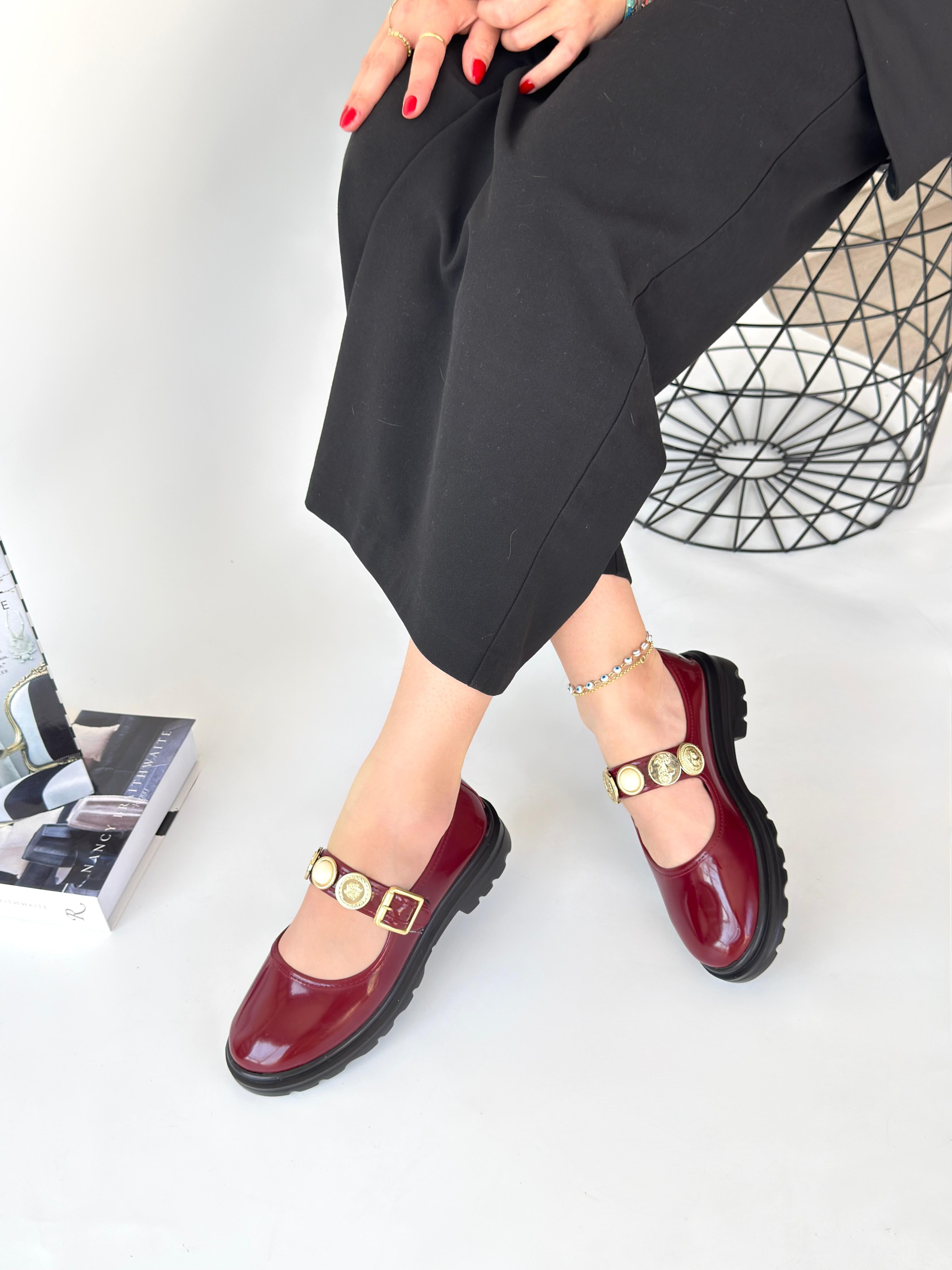 Okira Bordo Rugan Oxford Ayakkabı Okira Bordo Rugan Oxford Ayakkabı