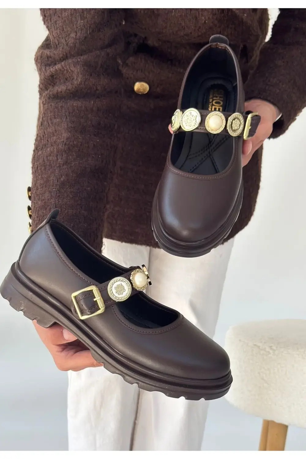 Okira Kahverengi Cilt Oxford Ayakkabı