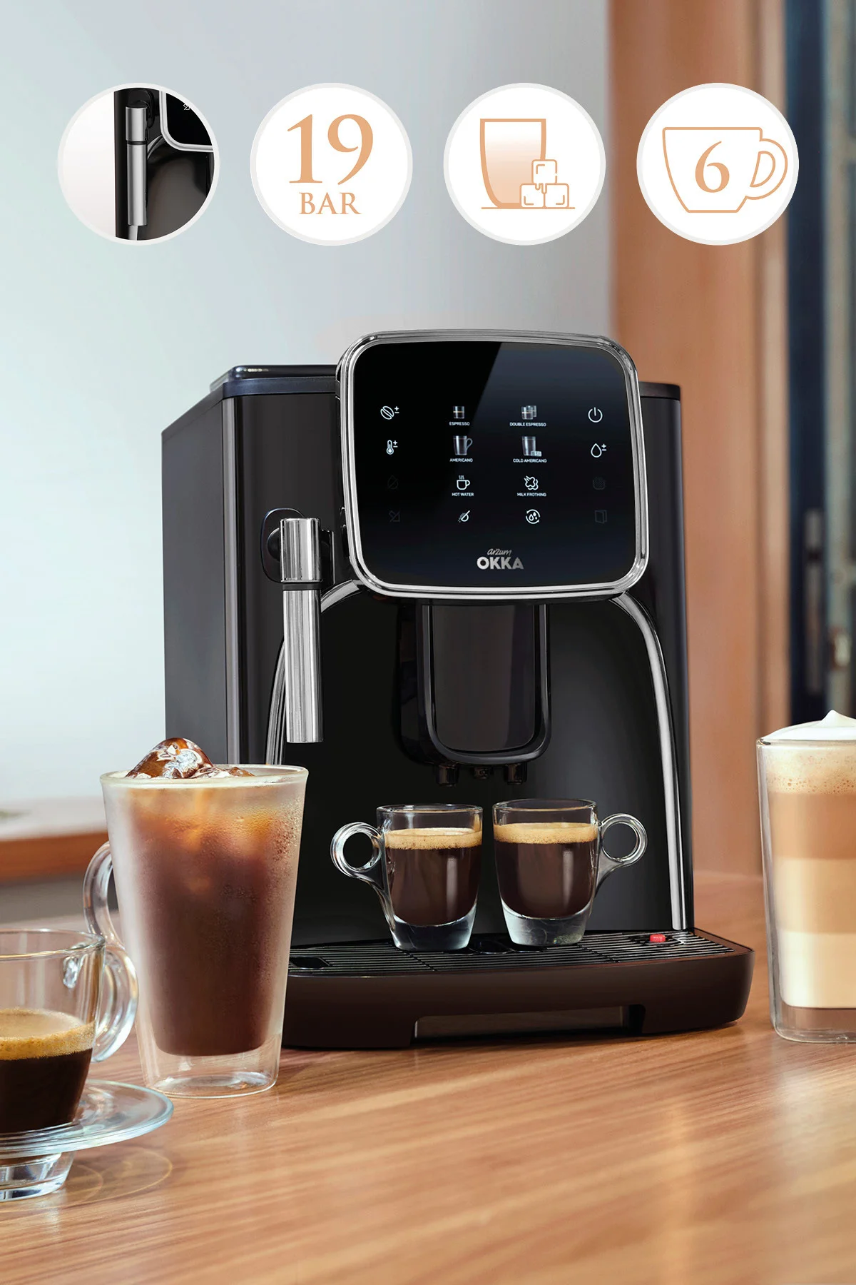 Okka Espresso Pro Tam Otomatik Espresso Makinesi Krom - OK0030-05