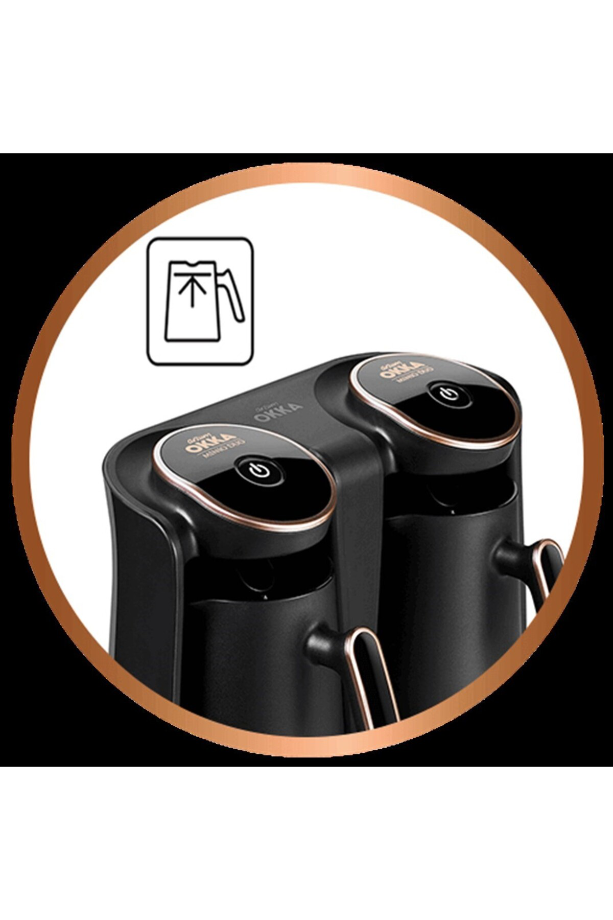 Okka Minio Duo Türk Kahvesi Makinesi 8 Fincan Kapasiteli Bakır - 