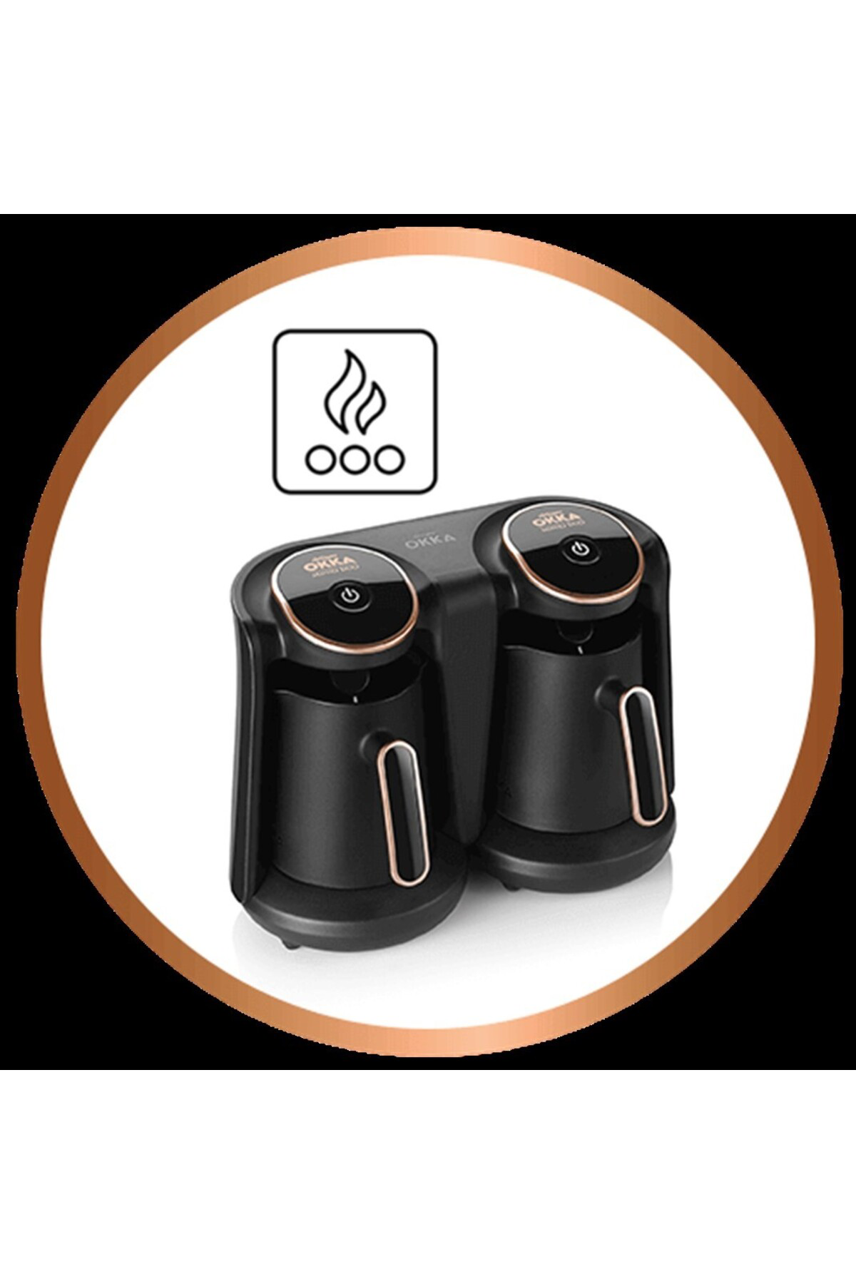 Okka Minio Duo Türk Kahvesi Makinesi 8 Fincan Kapasiteli Bakır - 