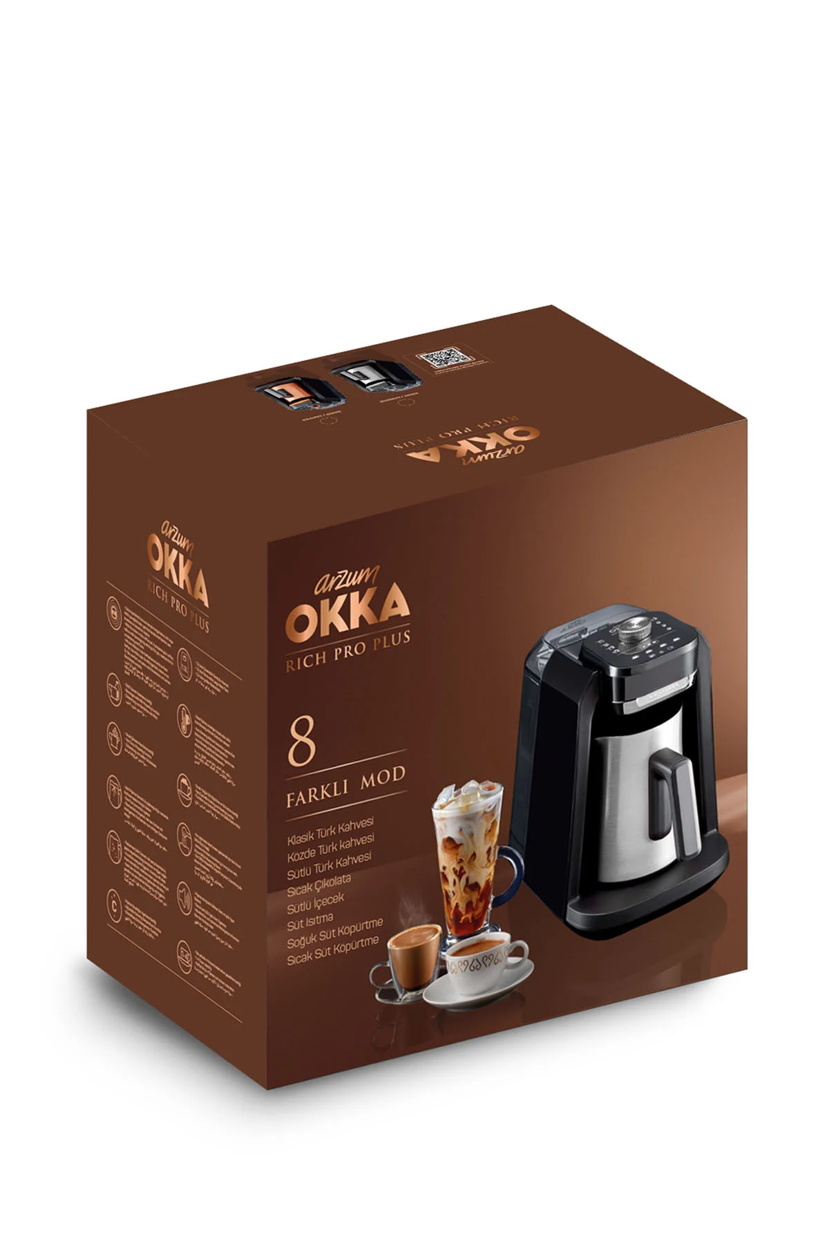 OKKA OK0036 Rich Pro Plus Su Hazneli Türk Kahvesi Makinesi, Bakır