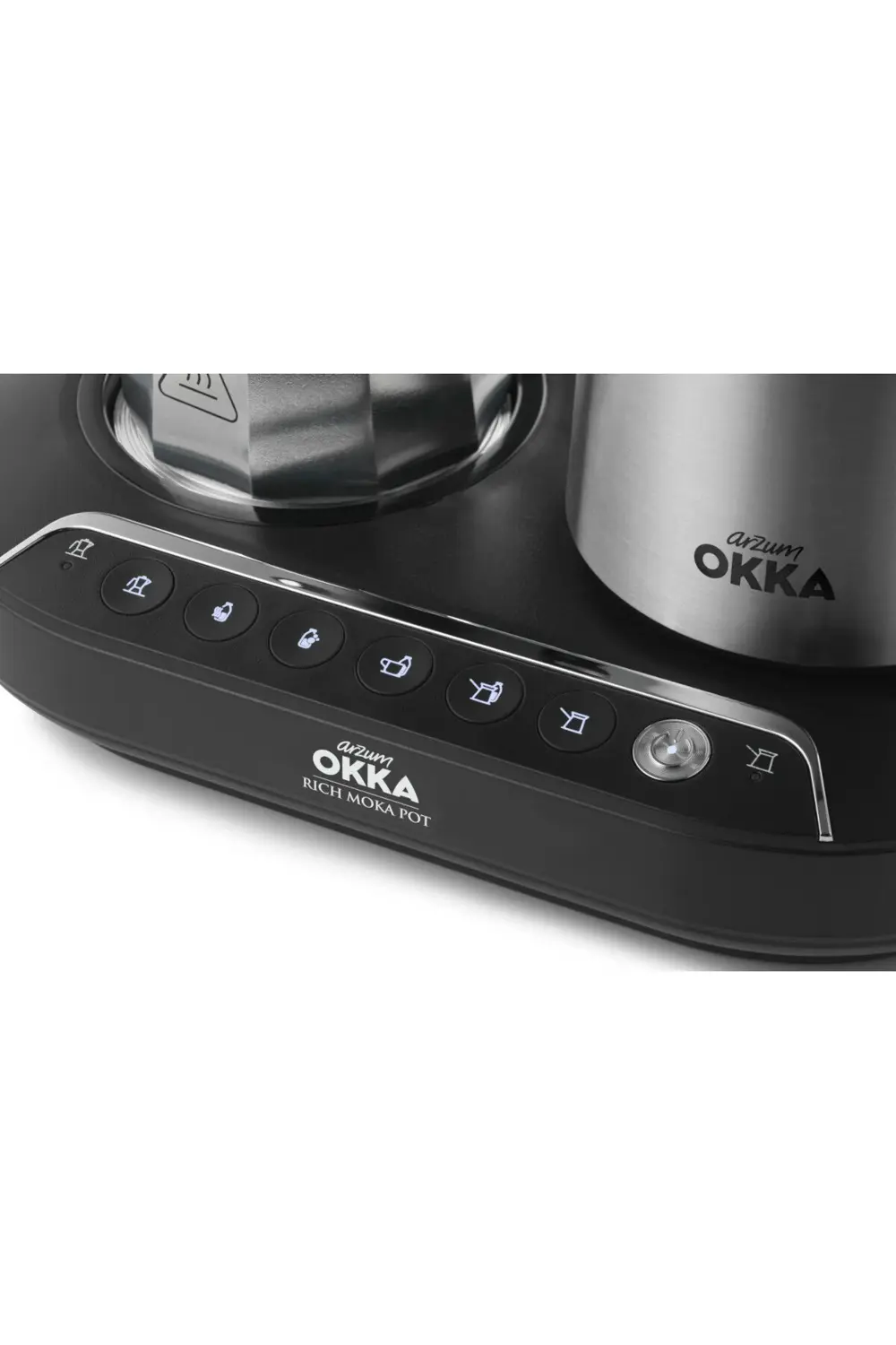 Okka Rich Moka Pot Karıştırıcılı Metal İtalyan ve Türk Kahve Maki