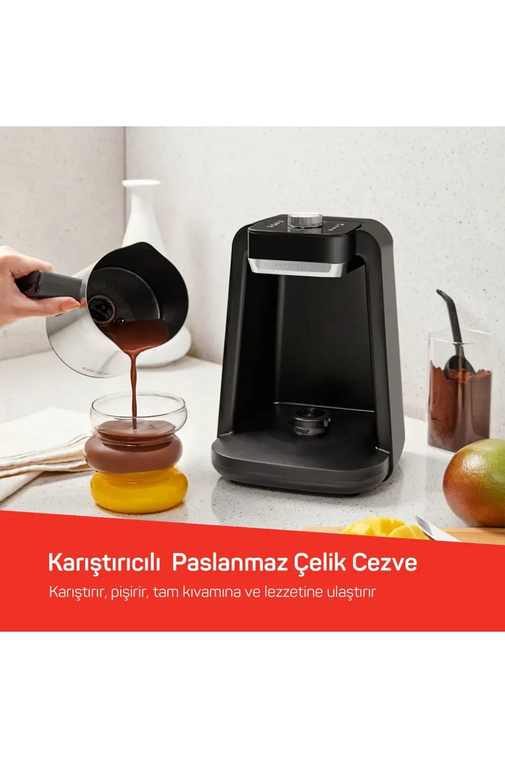 Okka Rich Spin Pro Çelik Cezveli Közde Sütlü Türk Kahve Makinesi