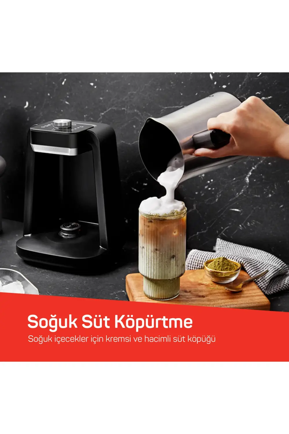 Okka Rich Spin Pro Çelik Cezveli Közde Sütlü Türk Kahve Makinesi