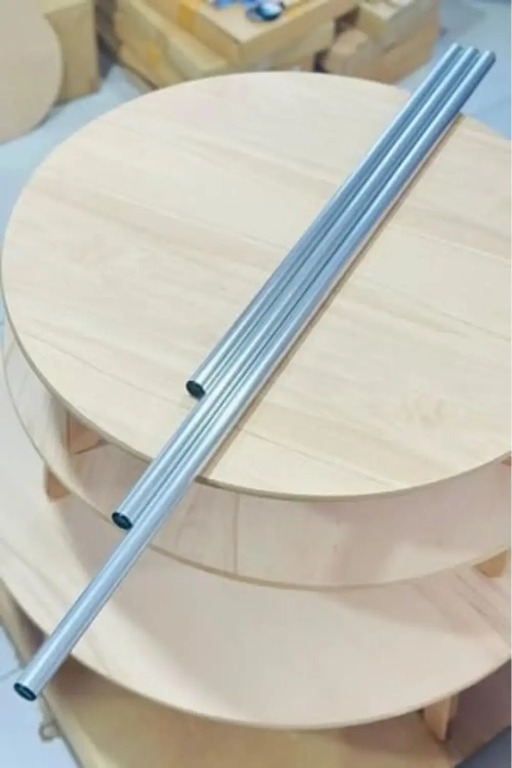 Oklava Paslanmaz Çelik Metal Pratik 75 Cm Hamur Yufka Açıcı Merda