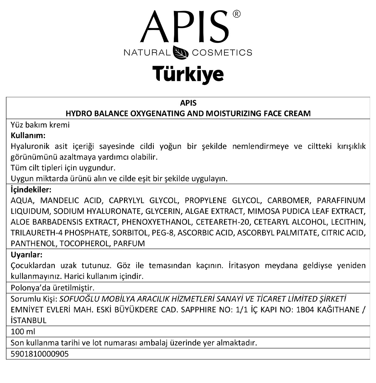 Apis Natural Cosmetics Oksijenlendiren Ve Nemlendirici Krem - 100Ml