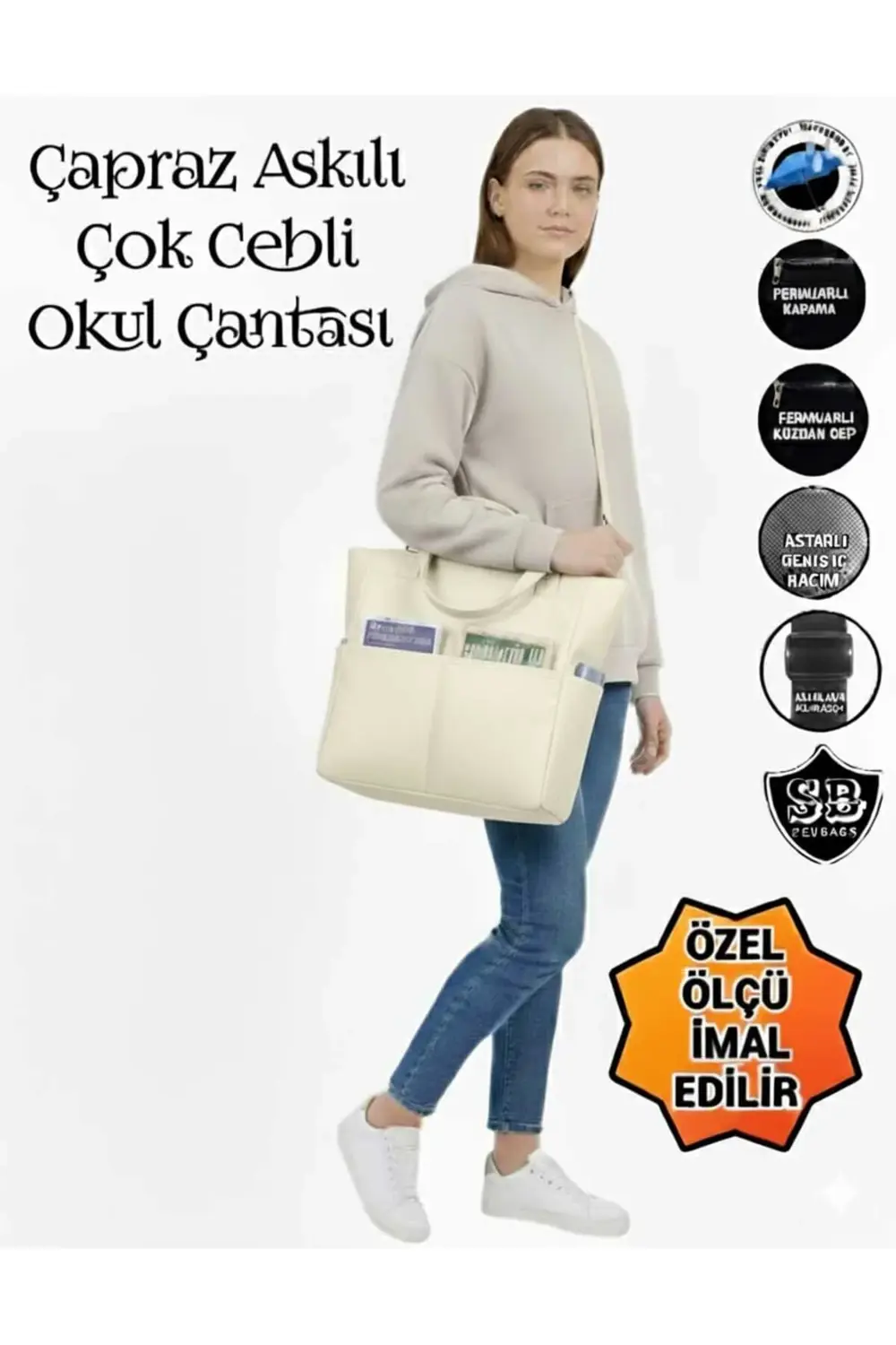 OKUL ÇANTASI GENİŞ KÖRÜKLÜ ÇAPRAZ ASKILI KOL OMUZ