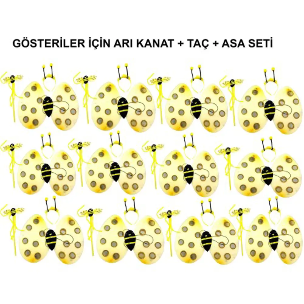 Okul Gösterileri için 12'li Arı Kanadı Seti - Etkinlik Kanatları