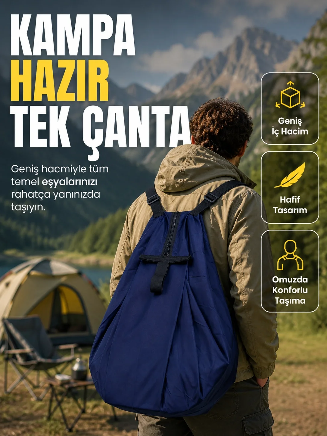 Okul İş Seyahat Kamp ve Günlük Kullanım İçin Çok Amaçlı Taşıma Çantası