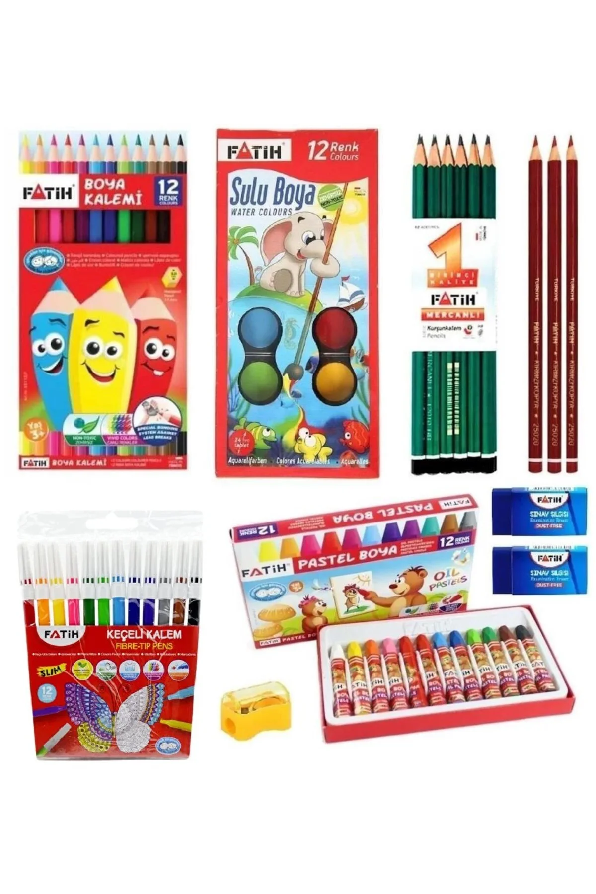 Okul Kırtasiye Seti Pastel+Sulu+Kuru+Keçeli Kalem FATİHSET5