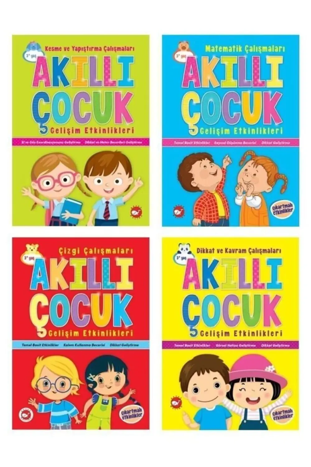 Okul Öncesi Akıllı Çocuk Gelişim Etkinlikleri Seti 4 Kitap (3+)