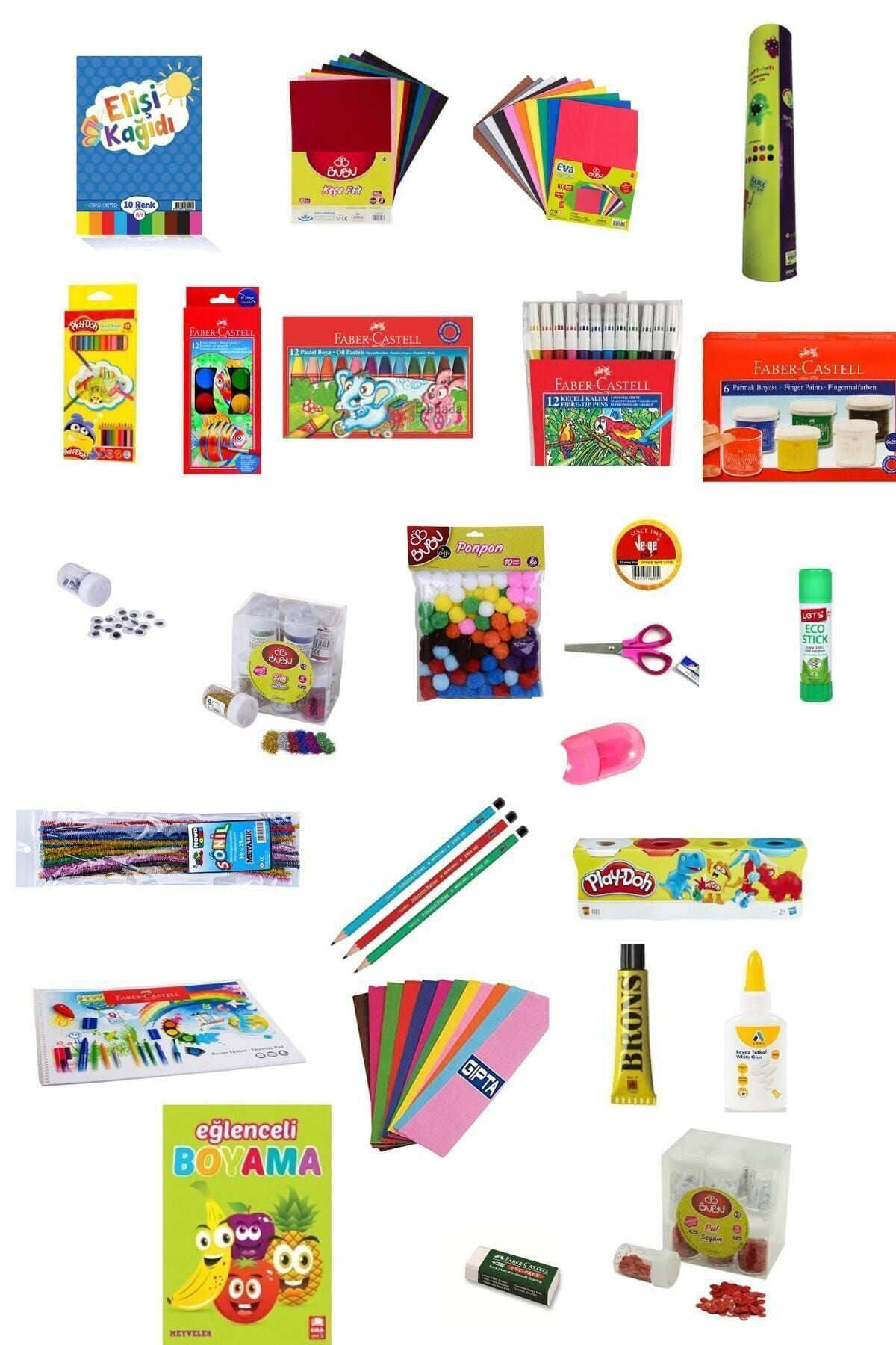 Faber Castell Okul Öncesi -Anasınıfı 26 Parça Evde Etkinlik Elişi Boya Kırtasiy