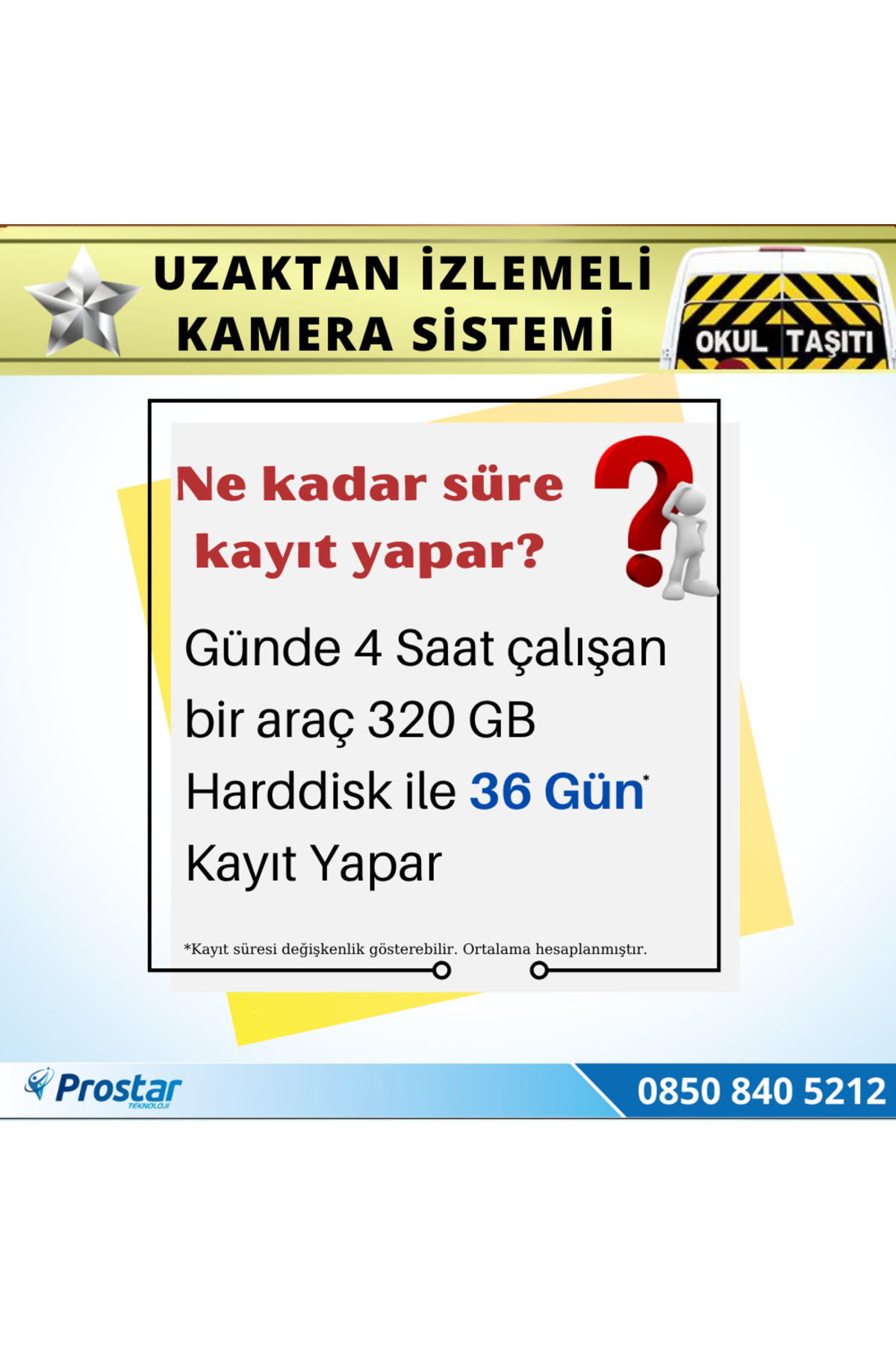 Navistar Okul Servis Kamera Sistemi Seti Uzaktan İzlemeli 4 Kameralı 7" Hd