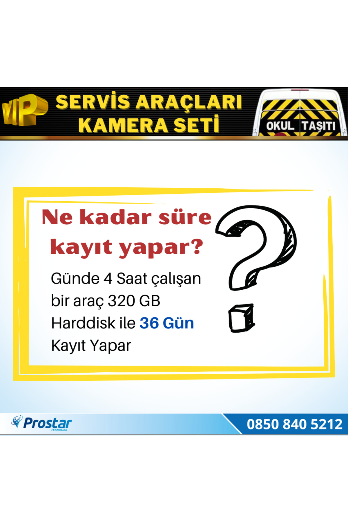 Navistar Okul Servis Kamera Seti 4 Kameralı 7" Monitör 4 Kameralı 320 Gb H